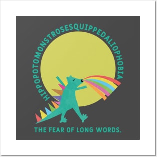 Hippopotomonstrosesquippedaliophobia - the fear of long words. Posters and Art